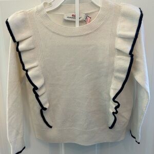 Vineyard Vines Marshmallow Sweater with Ruffle Detail